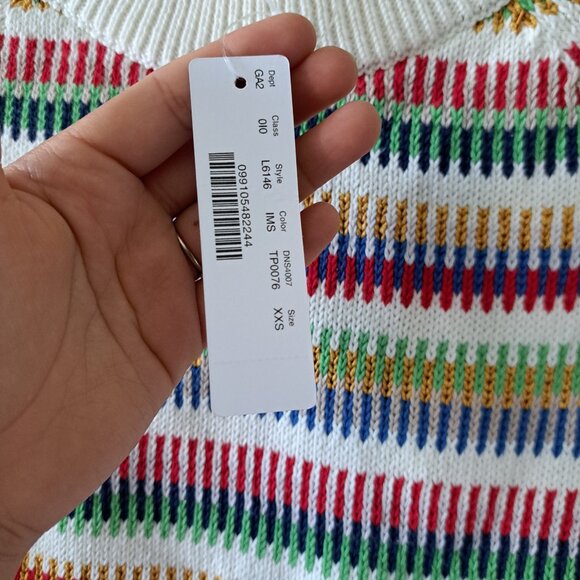 ❤️J. Crew "The Reeds" Modern Preppy Multicolor Striped Knit Sweater XXS - Picture 9 of 10